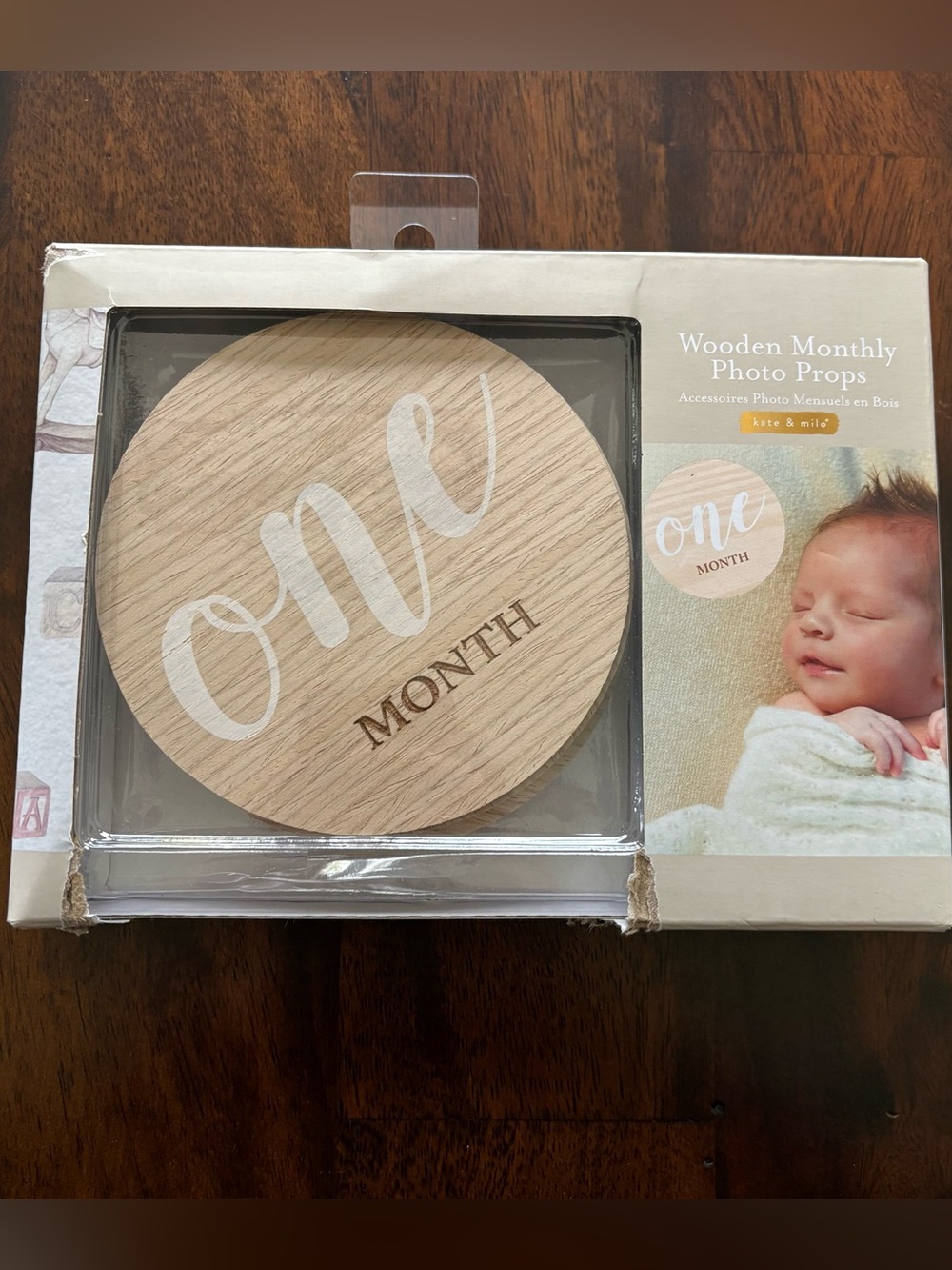 Kate & Milo - Pearhead Wooden Monthly Photo Props - Natural Wood Tones